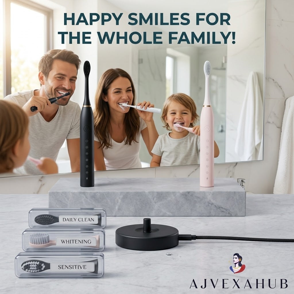 X-3 Sonic Electric Toothbrush | 6 Cleaning Modes, IPX7 Waterproof & 3 Sterile Brush Heads