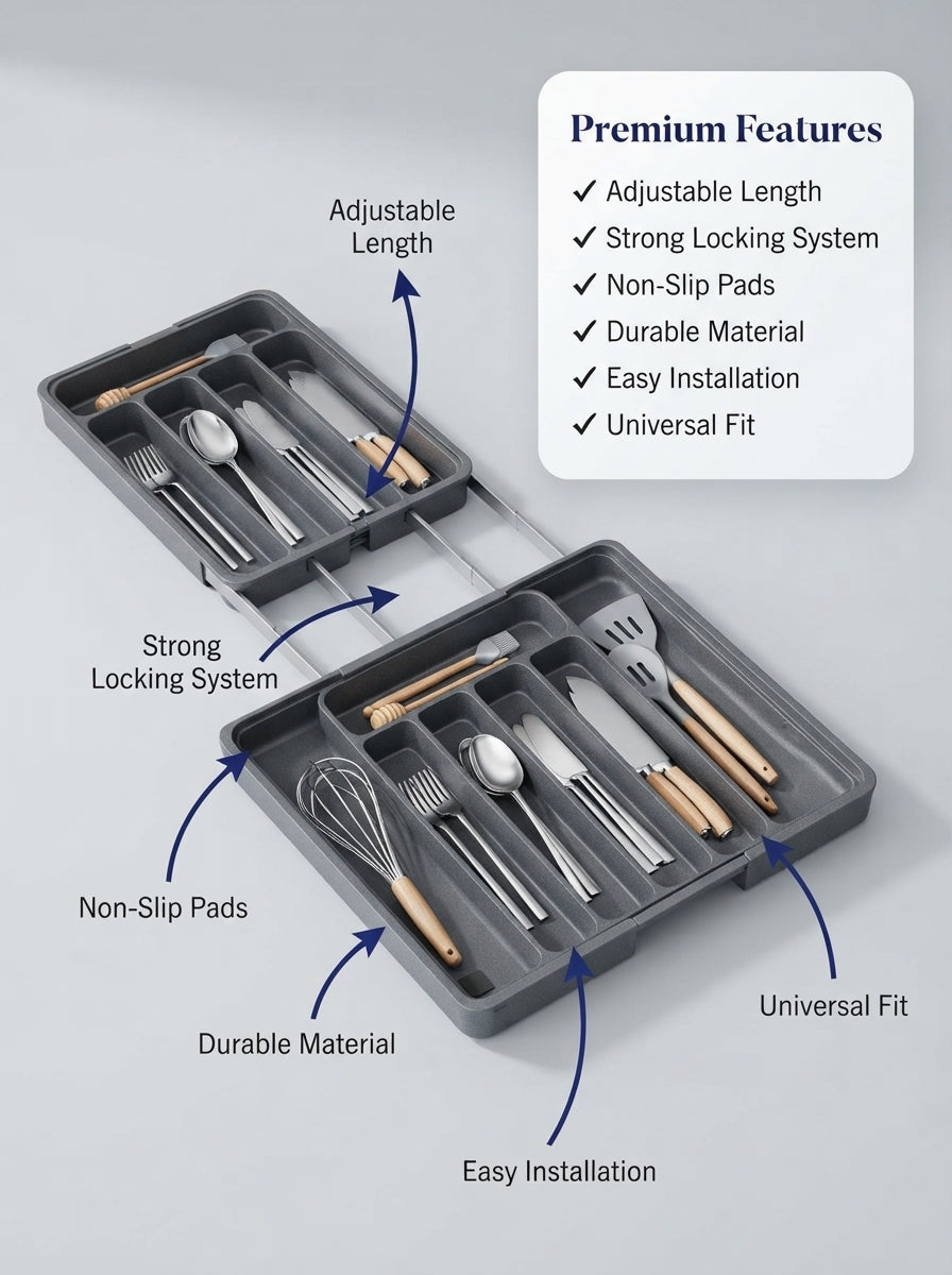 Premium Adjustable Drawer Organizer