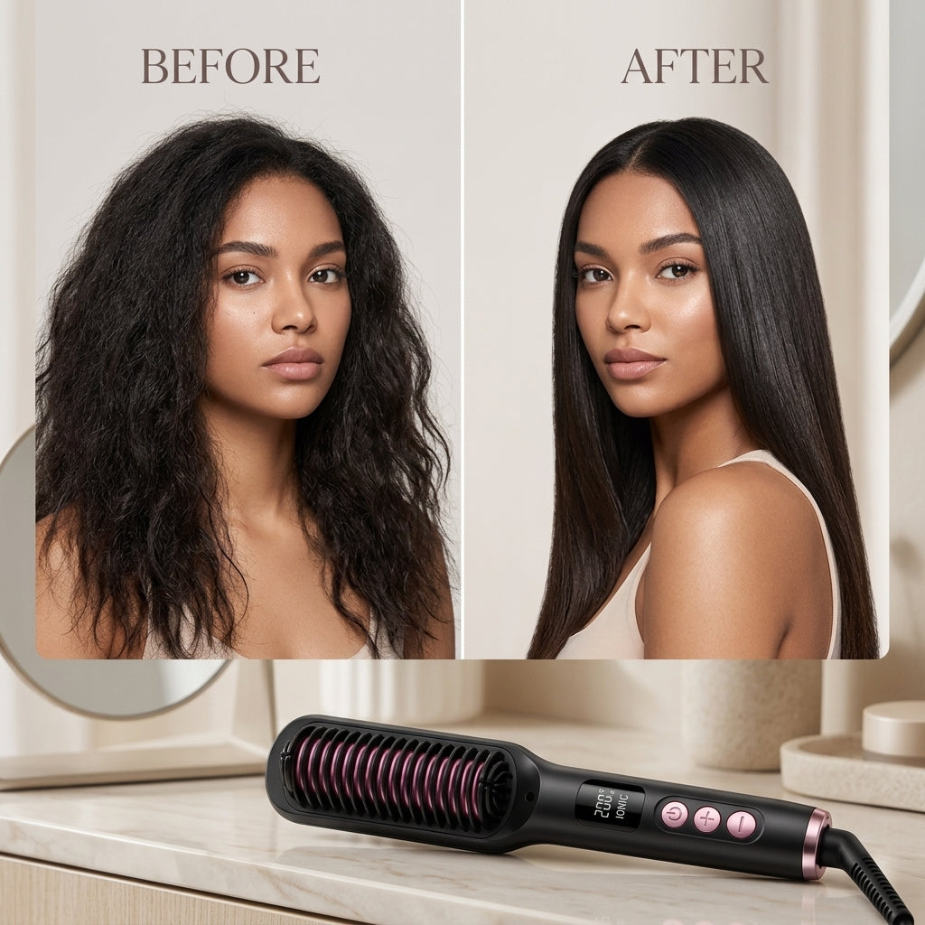 Professional Electric Hair Straightening Comb & Curler