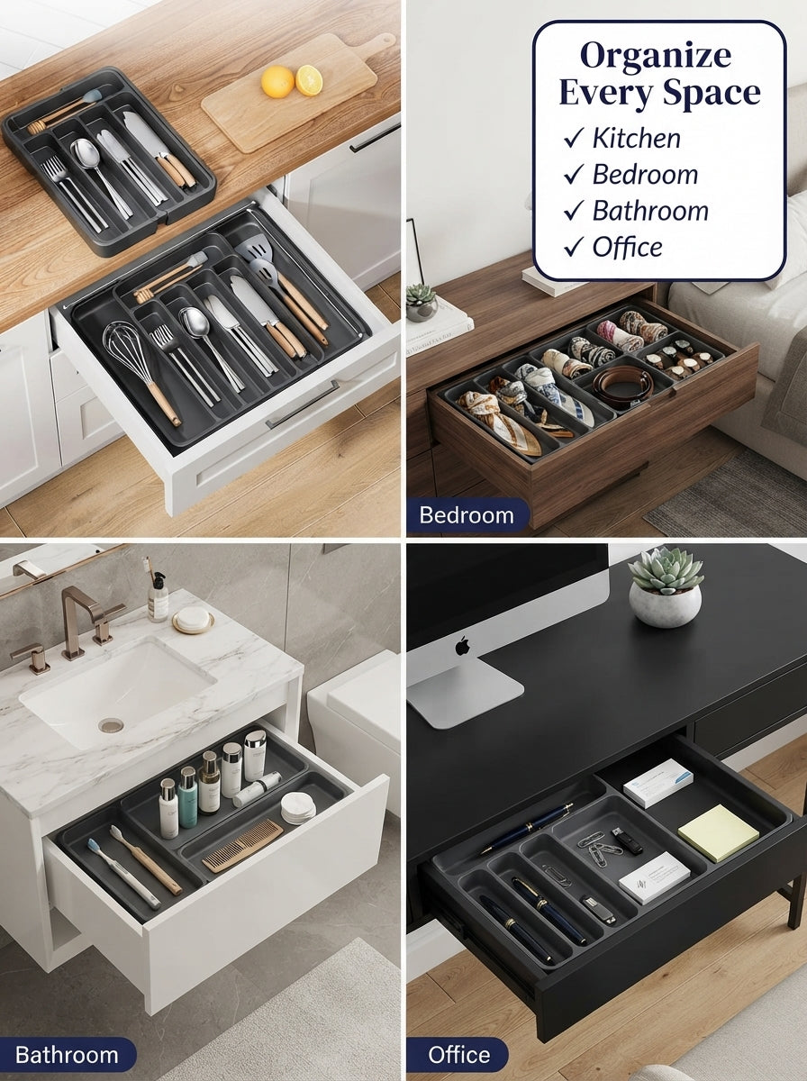 Premium Adjustable Drawer Organizer