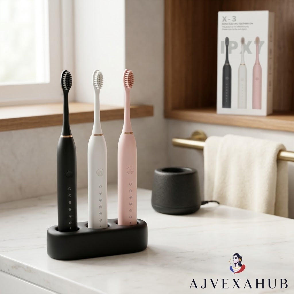 X-3 Sonic Electric Toothbrush | 6 Cleaning Modes, IPX7 Waterproof & 3 Sterile Brush Heads