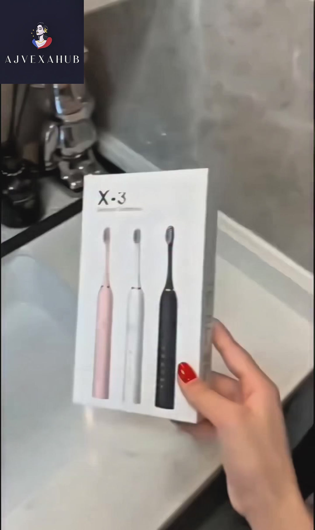 X-3 Sonic Electric Toothbrush | 6 Cleaning Modes, IPX7 Waterproof & 3 Sterile Brush Heads